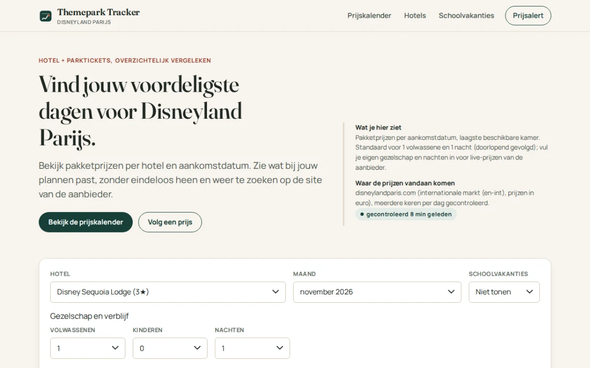 Screenshot of Themepark Tracker