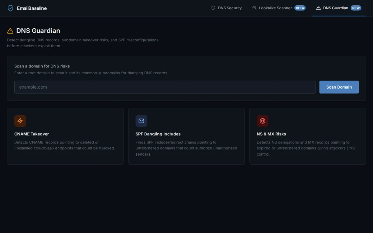 Screenshot of EmailBaseline