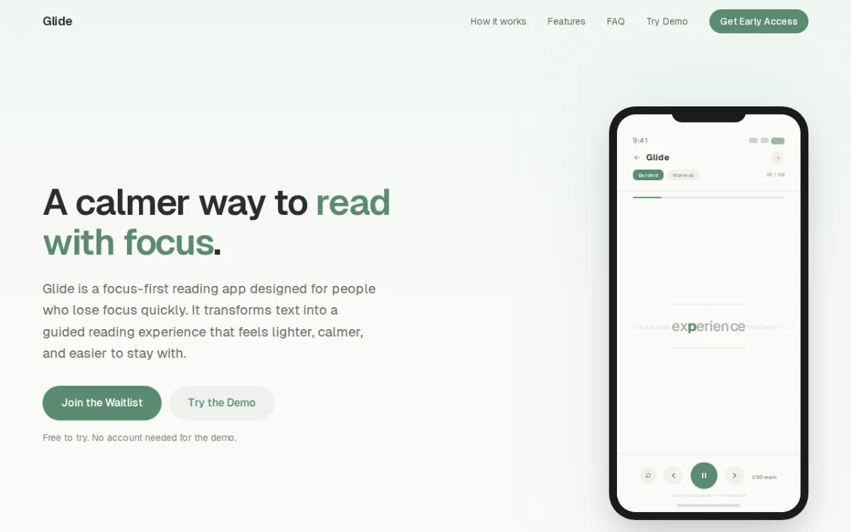 Screenshot of Glide