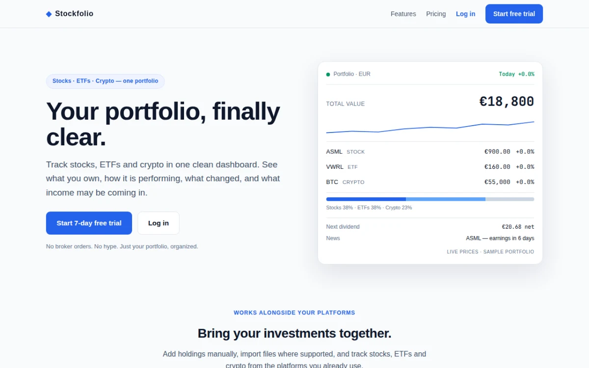 Screenshot of Stockfolio